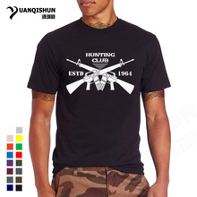 Модная классная мужская футболка, забавная футболка M4A1 с изображением пистолета Талибана, охотничьего клуба 1964, Высококачественная футболка с принтом, 16 цветов, бутиковые футболки 2024 - купить недорого