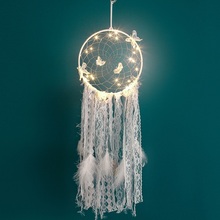 LED Dream Catcher Refined LED Stars String Lights DIY Wind Chimes Feathers Wall Hanging Decor DreamCatcher Girl Room Decoration 2024 - buy cheap