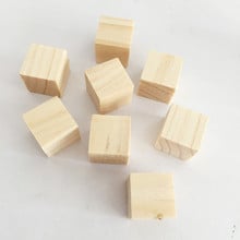 20pcs Natural Wooden Square Cubes Blocks Embellishment for Kids Toys Craft 25mm 2024 - buy cheap