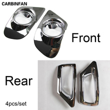 ABS cromado frontal + cubierta de luz antiniebla trasera, embellecedor de marco protector, 4 unids/set/juego para Fiat 2012 2013 2024 - compra barato