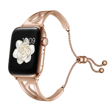 Женский браслет-цепочка из нержавеющей стали для Apple Watch Band 38 мм 40 мм 42 мм 44 мм, ремешок для Apple iWatch Series 1 2 3 4 5 2024 - купить недорого