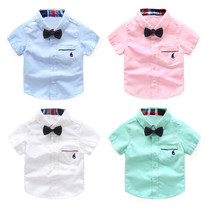 Children Shirt Summer Boys Kids Short Sleeve Top New Arrival Baby Boys Shirt School Boys Shirts Turn-down Collar Girls Shirt 2024 - buy cheap