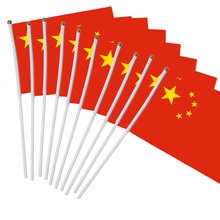 Маленькие китайские флаги, развевающиеся вручную, 14x21 см, 5 шт., пластиковые флагштоки для занятий спортом, парада, украшения дома, NC005 2024 - купить недорого