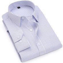 Мужская классическая рубашка в полоску, деловая рубашка с длинным рукавом размера плюс 7XL на осень, 2019 2024 - купить недорого