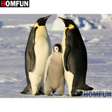 HOMFUN Full Square/Round Drill 5D DIY Diamond Painting "Animal penguin" 3D Diamond Embroidery Cross Stitch Home Decor A19110 2024 - buy cheap