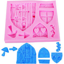 Fairy Tale Cottage Silicone Mold Mushroom Window Door Fondant 3D Cake Chocolate Ice Mold Decorations Chocolate Baking Tool 2024 - buy cheap