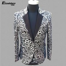 Terno masculino com lantejoulas e leopardo, roupa para homens, jaqueta dos cantores, palco, dança, estrela, vestido 2024 - compre barato