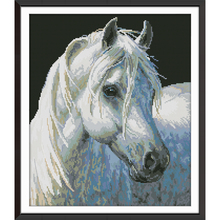 Joy Sunday Белая лошадь 4 китайские наборы крестиков экологичный хлопок чистый 11CT Печатный DIY свадебное украшение для дома 2024 - купить недорого