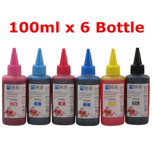 Universal 6 Cores Dye Ink, para epson 100 ml frasco de tinta r230 r220 r260 r265 r280 t50 r200 1400 1390 cartucho de impressora 2024 - compre barato