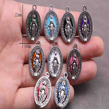 Charm Little Virgin Mary Icon Catholic Religious Charm Bead Pendant Bracelet Necklace Mini Maria Pendant 100 PCS 2024 - buy cheap