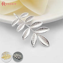 (31720)4PCS 40*22MM Silver Color Plated Brass Tree Leaf Leaves Charms Pendants Diy Jewelry Findings Accessories wholesale 2024 - buy cheap