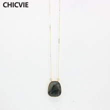 CHICVIE Natural stone Statement Necklace Popular Long Gold Color Color Necklaces Pendants for Women Brand Jewelry SNE160142 2024 - buy cheap