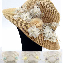 MLAEY 1 Piece 31*13cm Elegant 3D Flower Embroiderey Neckline Lace Applique Lace Trim Dress Fabrics Material DIY Lace Patch 2024 - buy cheap