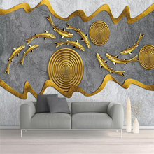 Decorative wallpaper 3D gold foil gold iron art abstract background wall painting 2024 - buy cheap