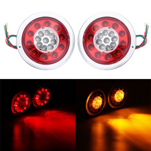 2pcs 19 LED Car Trailer Truck Indicator Round Tail Brake Waterproof Light Turn Signal Stop Light Side Lamp 2024 - buy cheap