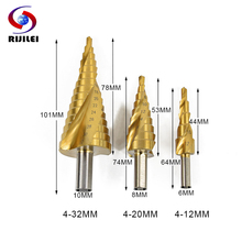 RIJILEI 4-32,4-20,4-12 Hss Triangle Handle Spiral Groove Ladder Drill Metal Handle Step Drill Pagoda Drill Power Tool Bit L07 2024 - buy cheap