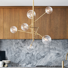 Nordic Design Glass Bubble Chandelier Rose Gold Color wrought iron chandelier lighting kitchen Dining room sputnik chandelier 2024 - buy cheap