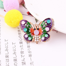 LUBOV Vivid Cute Like Colorful Enamel Butterfly Brooches Pins Crystal Rhinestone Inlaid Butterfly Gold Color Metal Brooch Pin 2024 - buy cheap