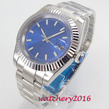NEW Arrive 40mm Blue Sterile Dial Deployment Sapphire Glass Date Stainless steel Automatic Mechanical Men's Wristwatches 2024 - buy cheap