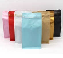 500g Square bottom flat bottom coffee bag wholesale  kraft paper coffee bean bag with valve 2024 - buy cheap