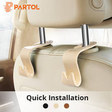 Partol Car Back Seat Hooks Save Room 4pcs Storage Hangers for Automobile Headrest Black/Beige Car Organizer Interior Accessories 2024 - buy cheap