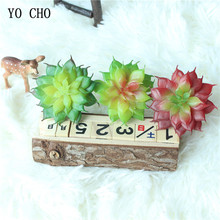 Miniflores artificiales de loto para decoración del hogar, plantas de hoja para decoración de Navidad, césped, bricolaje, tacto Real, YO CHO, 3 uds. 2024 - compra barato