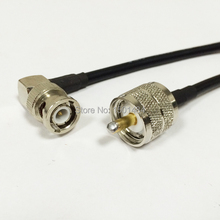 New UHF  Male Plug   Connector Switch BNC Male Plug Right Angle  Convertor RG58 Wholesale  Fast Ship 50CM 20"Adapter 2024 - buy cheap