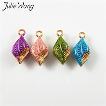 Li wang colar de 16 peças em liga de esmalte, mini pingente em formato de concha de concha colorida, acessórios de joias femininas, colar de brincos diy 2024 - compre barato