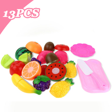 13pcs/Lot Children Pretend Role Play House Toy Cutting Fruit Plastic Vegetables Food Kitchen Baby Classic Kids Educational Toys 2024 - buy cheap