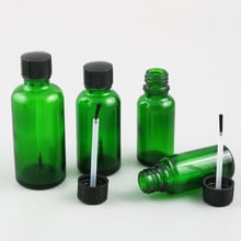 Frasco de vidro verde para esmalte de unha, garrafa simples de 10x5ml, 10ml, 15ml, 20ml, 30ml, 50ml, 100ml com escova para beleza, recipientes cosméticos 2024 - compre barato