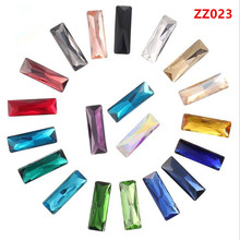 zsbszc chicknit 50Pcs/pack 5*10mm Crystal point-back colorful strip Rhinestones glue on Clothes shoes bags Art Decoration ZZ023 2024 - buy cheap