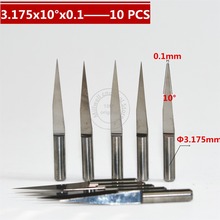 3.175mm*10degree*0.1mm,Freeshipping,CNC machine tool,carbide End Mill,woodworking insert router bit,Tungsten bit,MDF,PVC,Acrylic 2024 - buy cheap