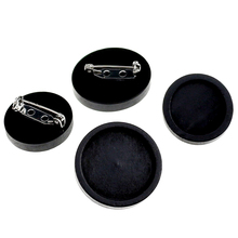 10pcs/lot black Blank Wood Cabochon Brooch Base fit 20 25mm Dia Round Bezel Tray Diy Brooches Pin Backs for Jewelry Making 2024 - buy cheap