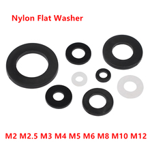 M2-M12 черная нейлоновая плоская шайба DIN125 M2 M2.5 M3 M4 M5 M6 M8 M10 пластиковая нейлоновая шайба плоская прокладка уплотнения кольцо прокладка Mesons NL66 2024 - купить недорого