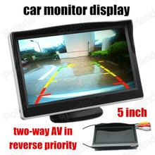 Monitor lcd tft colorido para carro, hd, 5 polegadas, tela, 2ch, entrada de vídeo para carro, câmera de ré, prioridade reversa 2024 - compre barato