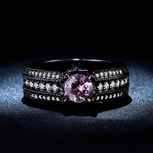 Блестящее украшение Hainon для женщин, подарок, размер 6, 7, 8, винтажное черное Ювелирное Украшение с цирконием, обручальное кольцо для женщин 2024 - купить недорого