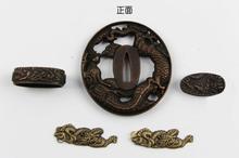 Conjunto de acessórios de espada samurai japonesa, espada de liga metálica, acessórios de guarda de dragão, katana tsuba 2024 - compre barato