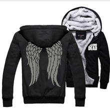 The Walking Dead Hoodie Zombie Daryl Dixon Wings Warm Winter Fleece Zip Up Clothing Coat Sweatshirts Clothes 2024 - buy cheap