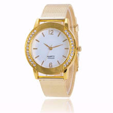 Women Watches Crystal Gold Stainless Steel Mesh Band Clock 2018 Fashion Analog Quartz Wrist Watch Montre Femme Relogio Feminino 2024 - buy cheap