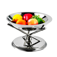 Plato de soporte de acero inoxidable de moda creativa bandeja decorativa de Metal para servir vajilla de cocina para ensalada, fruta y fideos 2024 - compra barato