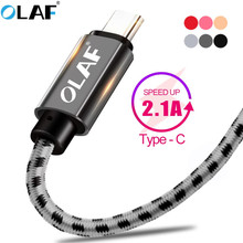 Кабель для быстрой зарядки OLAF USB Type-C, кабель для передачи данных 3,1, зарядный usb-кабель для телефона Samsung S9 S8 Note 9 8 pocophone F1 2024 - купить недорого
