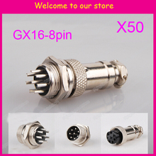 Free Shipping 50pair=100pcs 8Pin 16mm Male & Female Wire Panel Connector kit GX16 Socket+Plug for aviation,computer ect 2024 - buy cheap