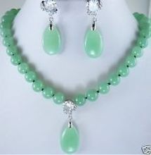 Conjunto de collar y pendientes de jade, hermoso 2024 - compra barato