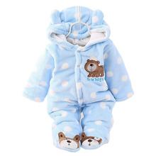 Winter Infant Warm Rompers Newborn Baby Boys Thick Velvet Hoodies Jumpsuits For Bebe Girls Toddler Cute Overall Clothing Outfits 2024 - buy cheap