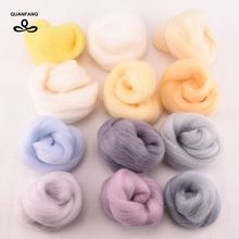 QUANFANG 12 color Needle Felting Wool Natural Collection Soft Wool Fiber  For DIY Sewing  Doll Needlework Felting Crafts gift 2024 - buy cheap