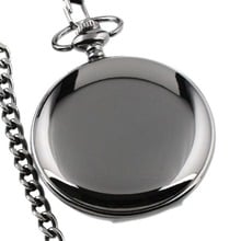 Classic Black Smooth Steampunk Pocket Watch Men With Fob Nacklace Chain Fashion Quartz Watch Mens Womens Gift reloj bolsillo 2024 - buy cheap