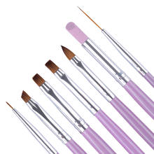 7 Pcs Nail Liner Brush Set Pink Handle Painting Drawing Pen Gradient UV Gel Acrylic Cuticle Remove  Nail Art Tool Kit 2024 - buy cheap