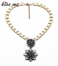 New Design Fashion Vintage Jewelry KISS ME Elegant Resin Stone Antique Flowers Pendant Necklaces Pendants 2024 - buy cheap