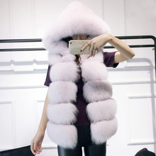2020  New Faux Fur Coat Winter Women Casual Hoodies Warm Slim Sleeveless Faux Fox Fur Vest Winter Jacket Coat Women 2024 - buy cheap