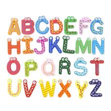 26 Alphabet Wooden Colorful Cartoon Fridge Magnets/Refrigerator Sticker Cute Magnetic Sticker Dropshiping and Wholesale 2024 - buy cheap